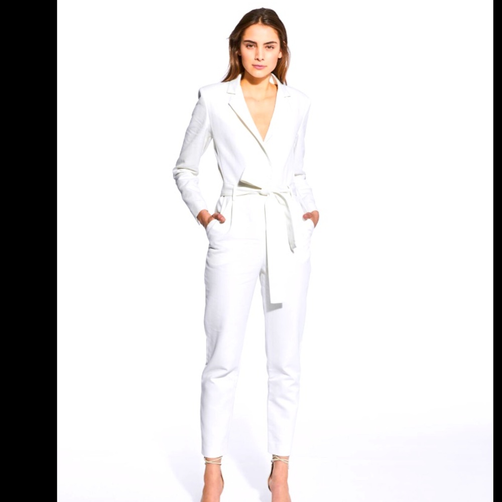 IRO HANABELLE BLAZER STYLE BELTED JUMPSUIT sz 36